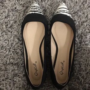 Zebra Stripe Pointed Flats